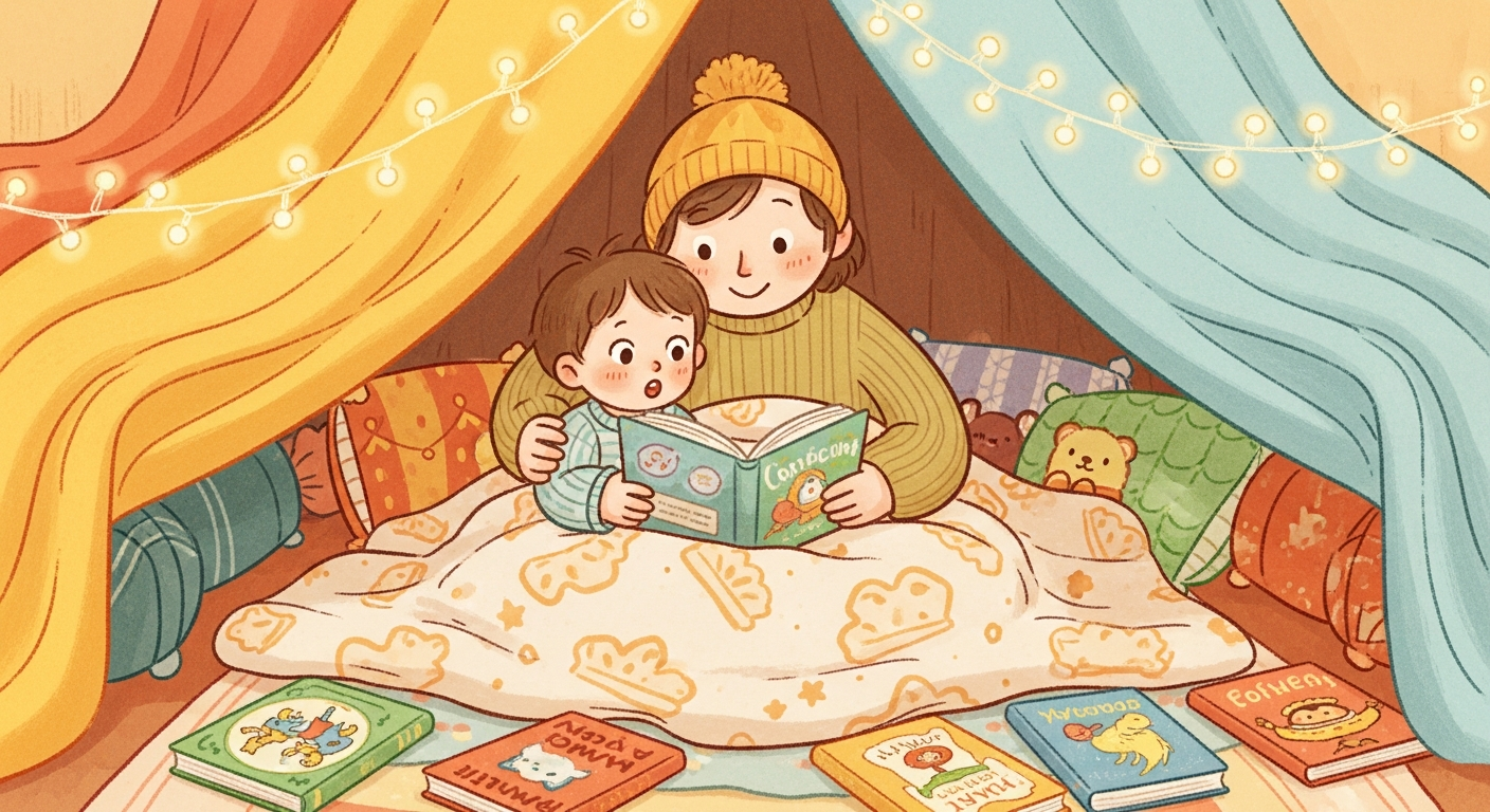 Parent and child reading together